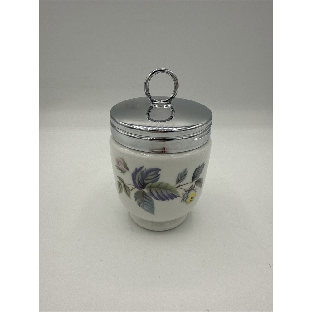 Vintage Royal Worcester Porcelain Egg Coddler June Garland Floral Roses Easter